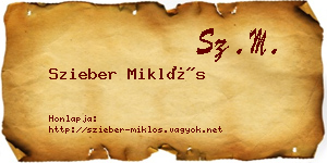 Szieber Miklós névjegykártya