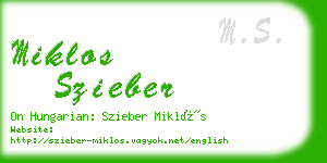 miklos szieber business card